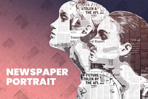 Newspaper Portrait PSD Action
