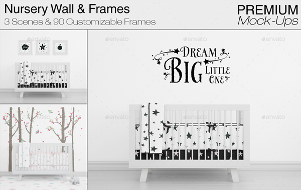 Nursery Wall Mockup Templates Design
