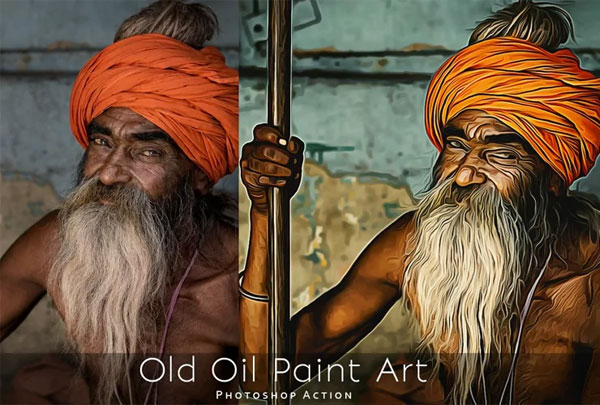 Old Oil Paint Art Photoshop Action