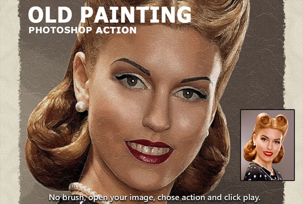 Old Oil Sketch Painting PS Action