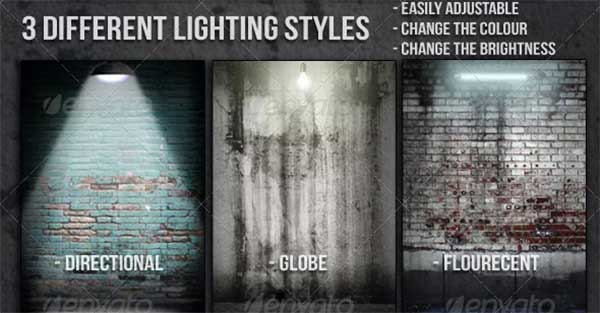 Old Poster Mock Up with Street Lighting