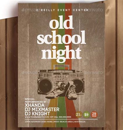 Old School Retro Party Flyer Template