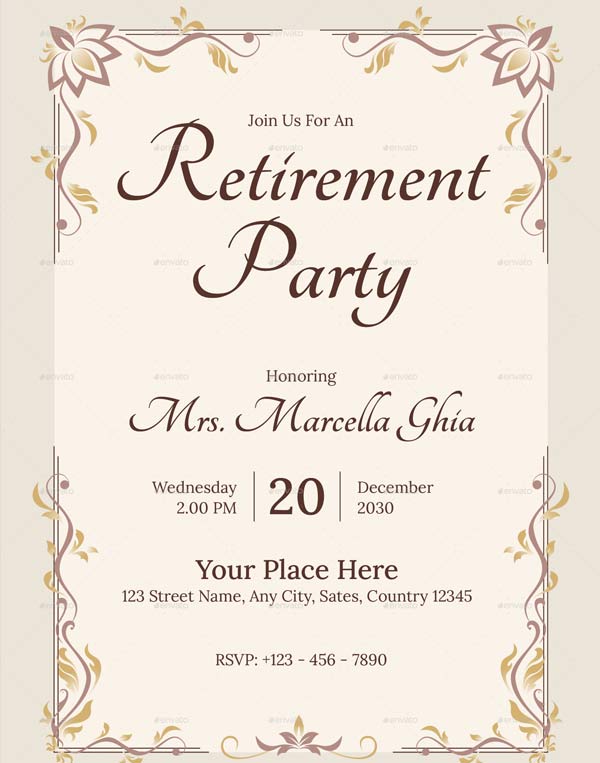 Online Retirement Invitations Template