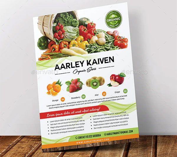 Organic Food Market Flyer Template
