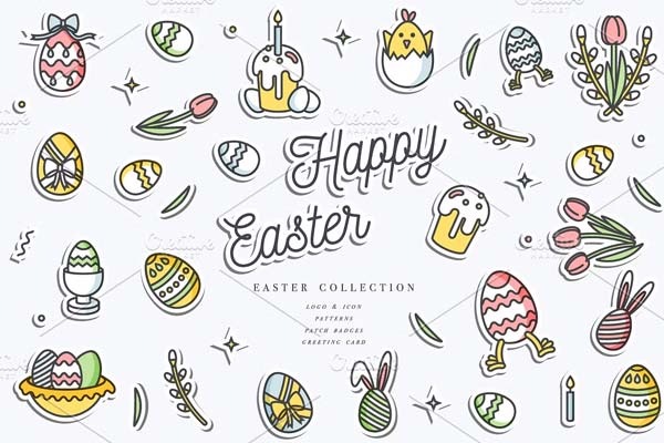 Organic Food Brands Labels Templates Set