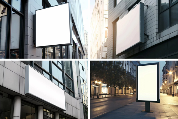 Outdoor Wall Sign on Building Mockup