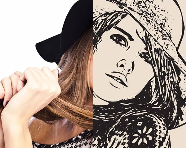 Outline Art Hand Drawing Action