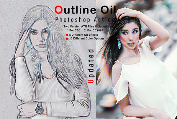 Outline Oil Photoshop Action