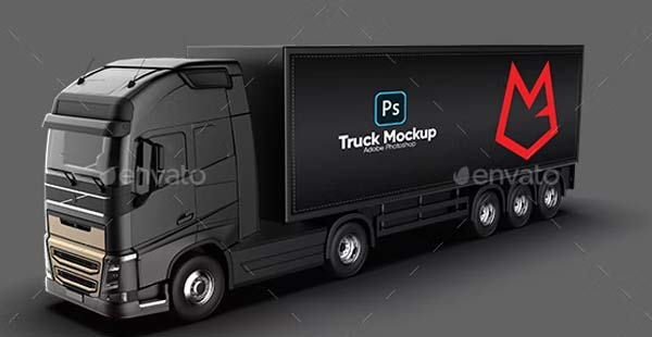 PSD Realistic Truck Mockups Generator Free