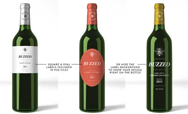 PSD Red Wine Mockup Set