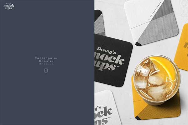 PSD Square Coaster Mockup