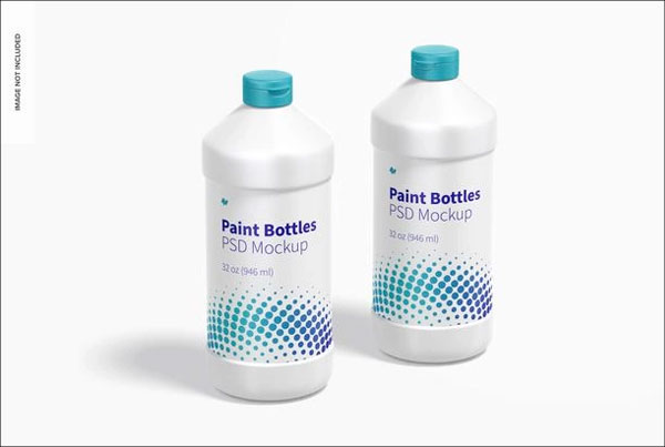 Paint Plastic Bottles Mockup Free Psd