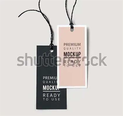Pair of fashion label tag mockups