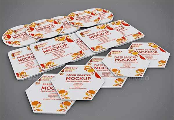 Paper Coaster Mockup Set