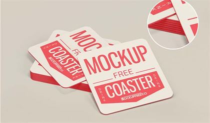 Paper Drink Coaster Free PSD Mockups