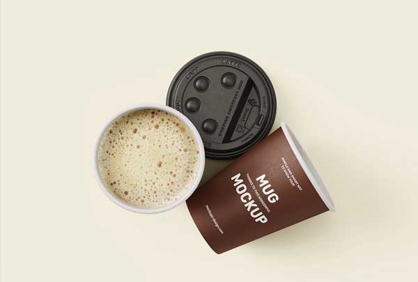 Paper Coffee Cups Mockup Free PSD