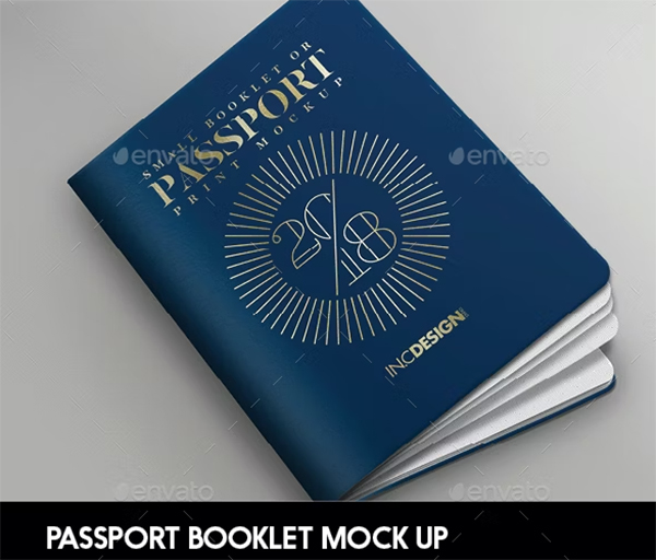 Passport Booklet Photo Realistic Mock Up