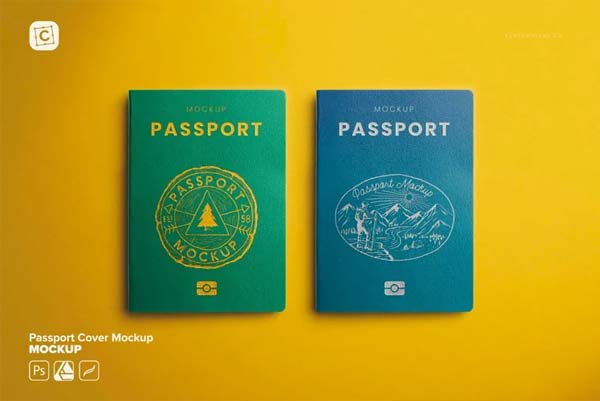 Passport Cover Mockup Download