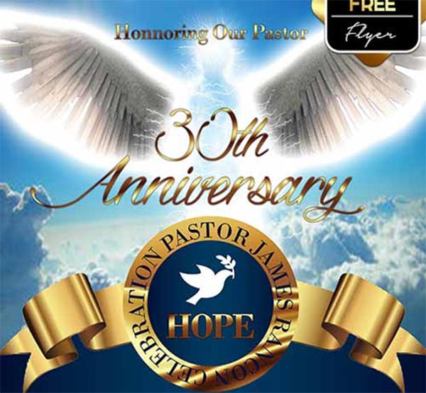 Pastor Anniversary Free Flyer Template