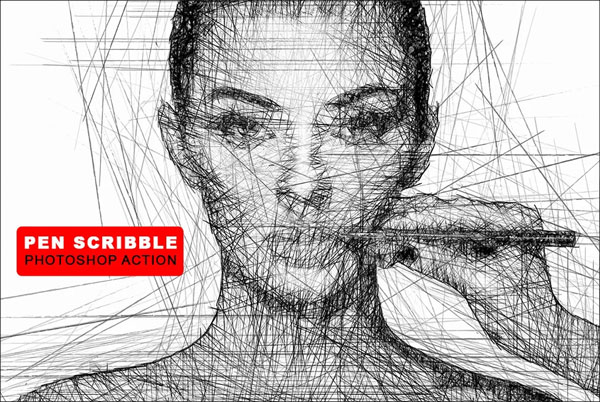 Pen Scribble Photoshop Action