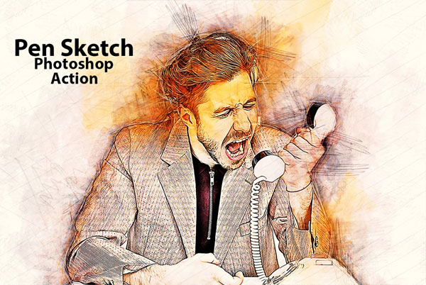 Pen Sketch Paint Photoshop Action