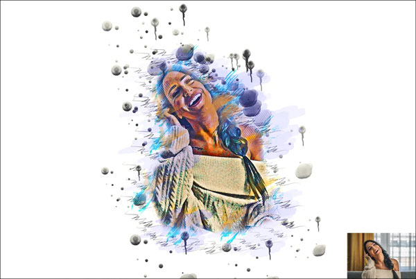 Pen Watercolor Photoshop Action