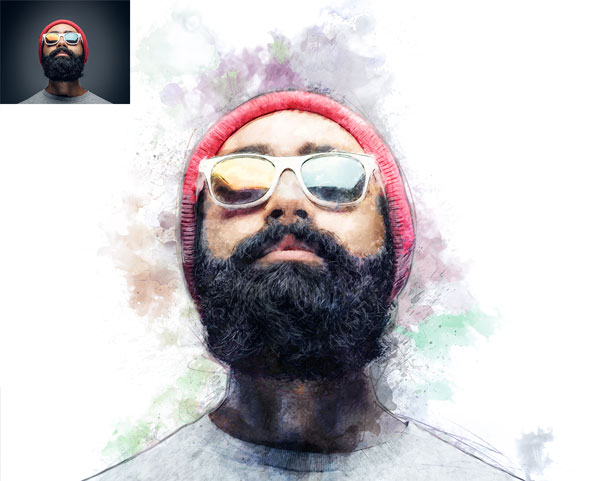 Pencil & Brush Hand Drawn Photoshop Action