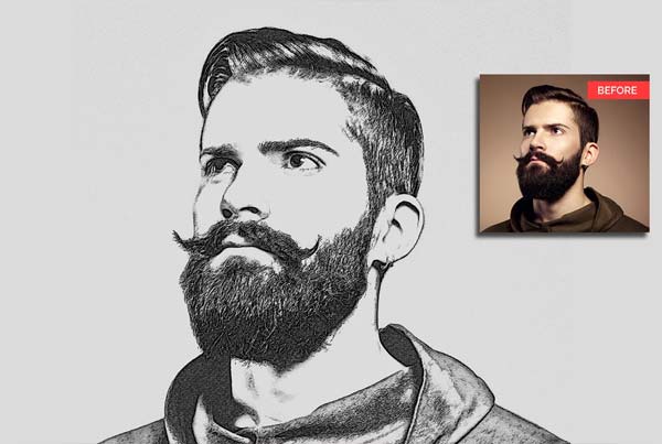 Pencil Sketch Drawing Photoshop Actions