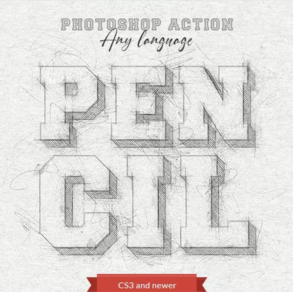 Pencils  Sketch Photoshop Actions