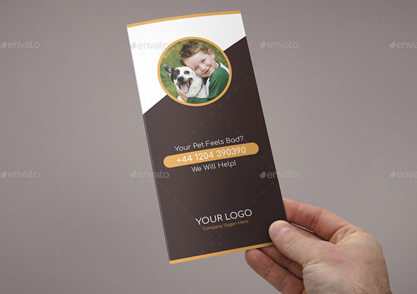 Pets Care Tri-Fold Brochure Template Design