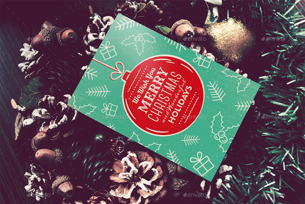 Photorealistic Christmas Card Mockup