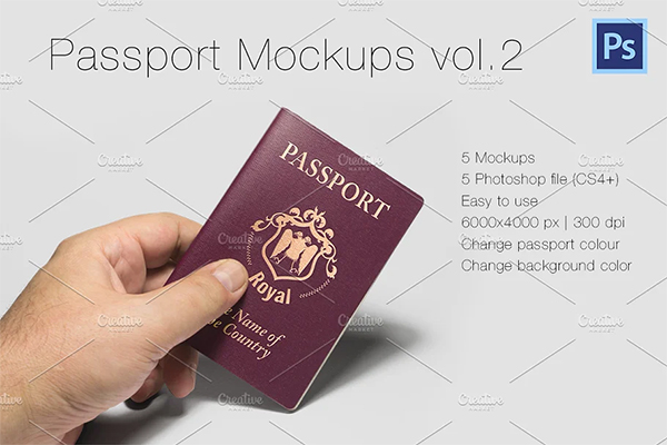 Photorealistic Passport Mockup