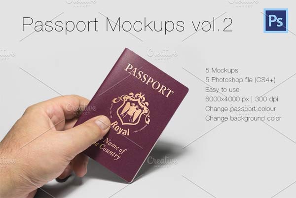 Photorealistic Passport Mockup