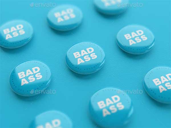 Pin Buttons Mock-up Template