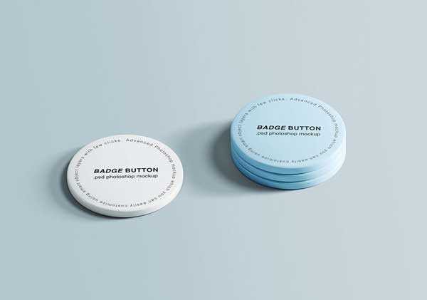 Pin Buttons Free PSD Mockup