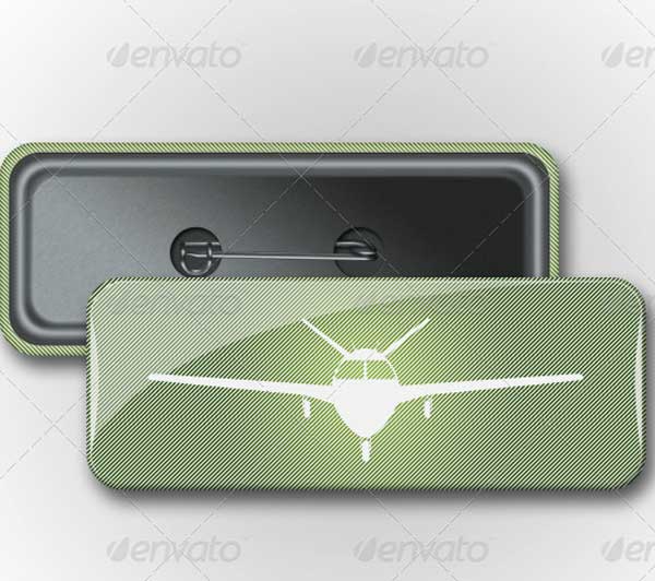 Pin Rectangle Button Badge Mockup