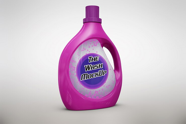 Pink Detergent Packaging Mockup