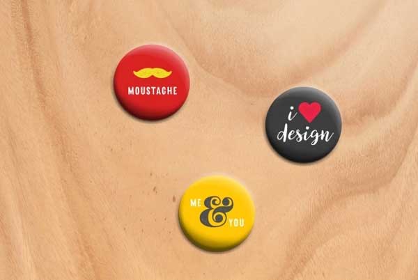 Pins Mockup Design Free Psd
