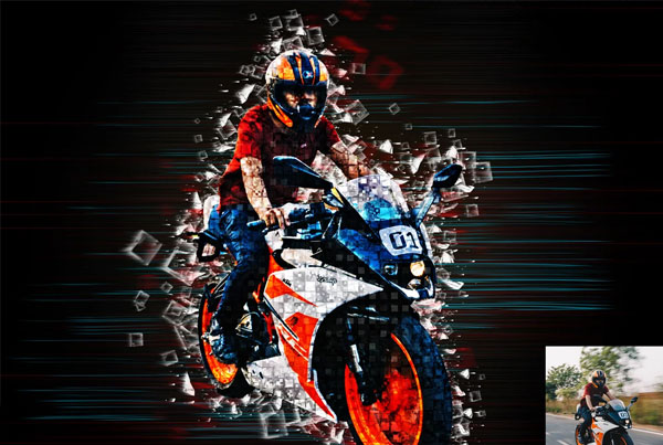 Pixelated Stream Effect Photoshop Action