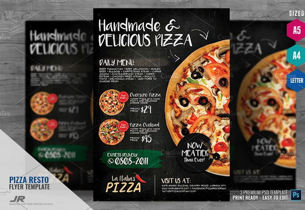 Pizza Burger and Restaurant Menu Flyer
