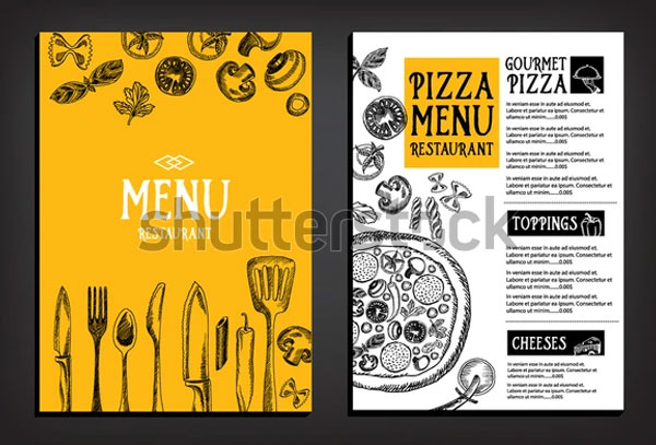 Restaurant Cafe Menu Trifold Brochure