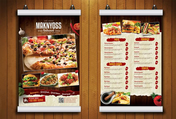 Restaurant Food Trifold Menu Brochure