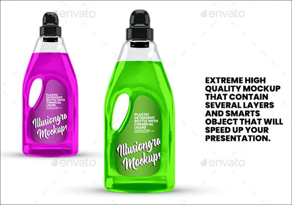 Plastic Detergent Bottle Mockup