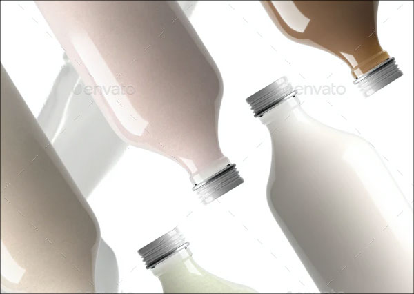 Plastic Milk Bottle PSD Mockup