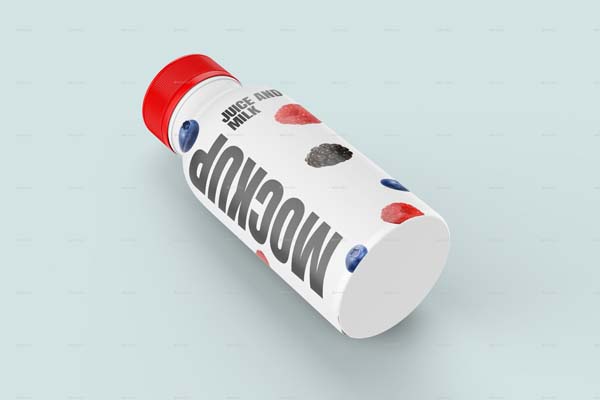 Plastic Milk and Juice Bottle Mockup