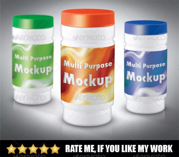 Plastic jar Mockups
