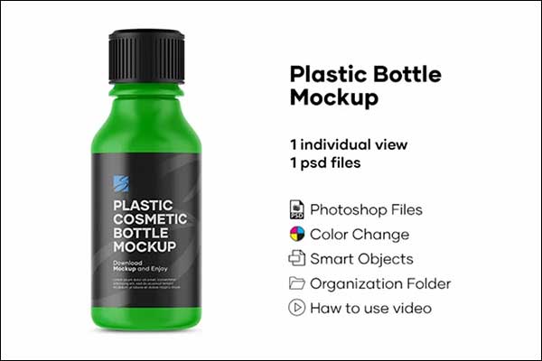 Plastic Cosmetic Bottle Mockup