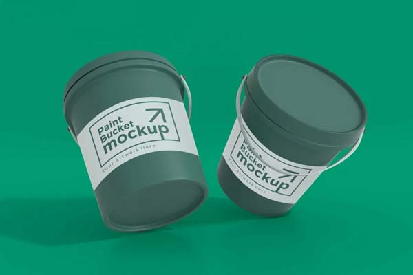 Plastic Paint Bucket Packaging Mockup