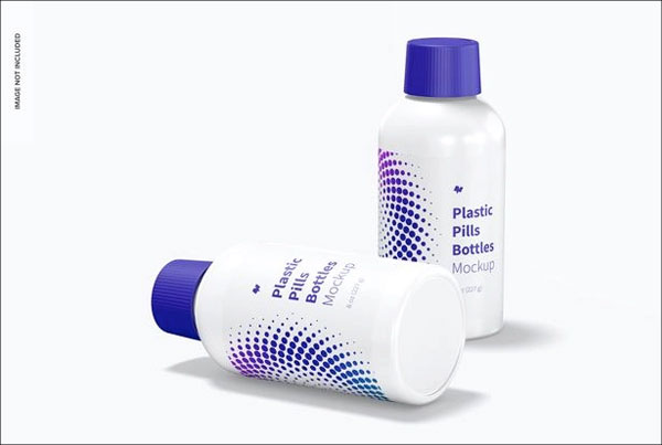 Plastic Pills Bottles Mockup Free Psd