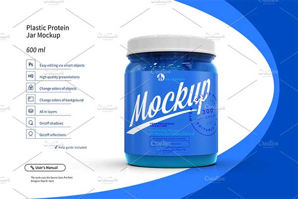Plastic Protein Jar Mockups